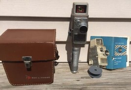 Vtg handheld bell &amp; howell 8mm movie camera electric eye carry case manu... - $58.79