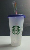 Starbucks 2020 Confetti Color Changing Cup w/ Rainbow Straw Pride Summer... - $15.47