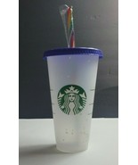 Starbucks 2020 Confetti Color Changing Cup w/ Rainbow Straw Pride Summer... - $21.93 CAD