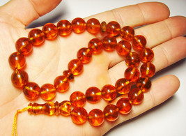 Rosary Islamic 33 Prayer Beads Natural Baltic Pressed Amber Tasbih - £75.87 GBP