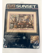 VTG  Honey Bear Counted Cross Stitch Kit #13693 Sunset Dimensions 14&quot; x 9&quot; - $38.61