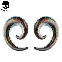 Casvort 2PCS New Piercing Ear Gauges Glass Ear Plugs Tunnels Expander Body Jewel - £10.49 GBP