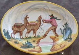 Vintage Hand Crafted Terra Cotta Pottery Platter - Peru - VGC - GORGEOUS... - £54.50 GBP