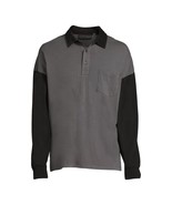 No Boundaries Men&#39;s Colorblocked Polo Shirt, Charcoal Sky Size XS(30-32) - $26.30 CAD