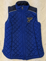 St Louis Blues Puffer Vest Women&#39;s Small Blue Hockey Quilted Puffy NHL G... - £23.35 GBP