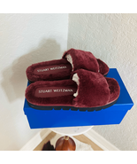 STUART WEITZMAN Elodie Chill Faux Fur Slide Slipper Sandal Size 9 Cranbe... - $217.46 CAD