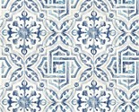 Sonoma Spanish Tile Wallpaper, Blue, Warner 3117-12332. - $57.99