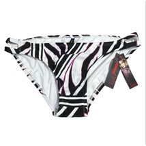 Sofia Vergara Animal Print Zebra Bikini Bottom Size M Black Pink Vacatio... - €9,99 EUR