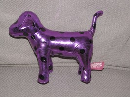 VICTORIA&#39;S VICTORIAS SECRET PINK DOG METALLIC FOIL PURPLE BLACK POLKA DO... - £23.32 GBP