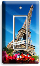 Eiffel Tower Flowers Paris Europe Floral Blue Sky 1 Gfi Light Switch Plate Decor - £8.16 GBP