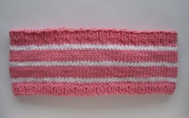 handmade eco-friendly pink cotton womens headband with white stripes - £8.76 GBP+