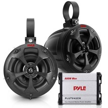 Pyle 800Watt Waterproof Marine Speakers + 2 Ch. Rated Amplifier for Boat - £184.58 GBP