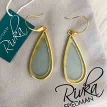 Rivka Friedman Teardrop Quartzite Satin Earrings, Blue/Gold, NWT - $74.79