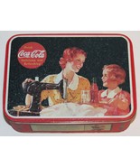 Vintage Coca-Cola Logo Advertising Tin Storage Treasure Box 7.5&quot; x 5.5&quot; ... - £7.74 GBP