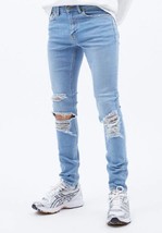 Dr Denim Chase Distressed Skinny Fit Jeans 90’s Light Blue Ripped 28 x 32 - £70.58 GBP