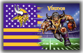 Minnesota Vikings Football Team Mascot Flag 90x150cm 3x5ft Best Banner - £11.98 GBP