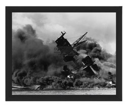 Uss Arizona Navy Battleship Sinking At Pearl Harbor WW2 8X10 Framed Photo - £15.71 GBP