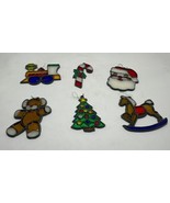 Lot of 6 Vintage Stained Glass Sun Catcher Christmas Ornaments 2.5” - €20,25 EUR