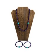 Jay King Mine Finds DTR Amethyst Turquoise Beaded Magnet Necklace Bracel... - $150.52