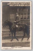 RPPC Kaiser Franz Joseph I On Horseback Sent To Shirley MA Postcard X26 - $74.95