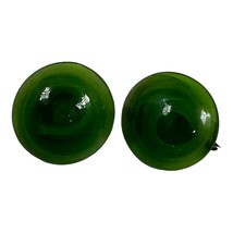 Vintage Green MCM Circle Dot Gold tone enamel stud Clip On Bakelite? Plastic - £9.60 GBP