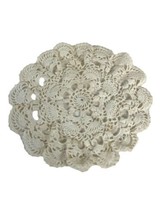 Vintage White Crocheted Doilie 6.5”x6.5” Antique White Ruffled Flowers V... - £7.16 GBP