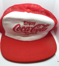Vintage Coca Cola Adjustable Snap Back Trucker Cap Hat - Coke - Broken S... - $16.78