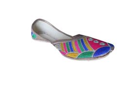 Women Shoes Indian Jutties Handmade Flip-Flops Leather Punjabi Mojari US... - $42.99