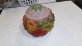 Vintage Lamp Shade Globe Reverse Painted Pairpoint Style Puffy Fruit Design - $41.73
