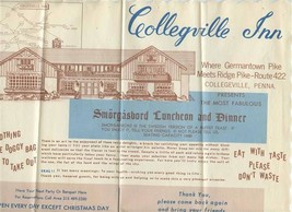 Collegville Inn Smorgasbord Placemat Germantown Pike Philadelphia Pennsylvania - £11.68 GBP