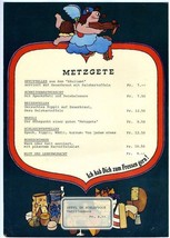 Metzgete Pig Roast Menu Switzerland 1980&#39;s Cupid Crossbow - £31.83 GBP