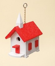 COUNTRY CHURCH BIRD HOUSE - RED Wren Chapel Weatherproof Poly USA Amish - $59.97