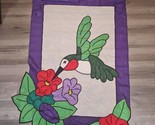 Vtg Blissful Hummingbird Spring House Yard Flag Banner  35”x 51&quot; Spring ... - $10.84