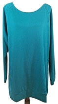 J Tomson Tunic Top 4XL Teal Blue Long Sleeves Cotton Polyester Blend - £15.67 GBP