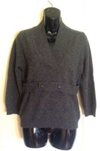 NWOT 100% Merino Wool VERA WANG Heather Gray V-Neck Sweater Size L - $88.11