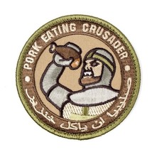 Pork Eating Crusader Morale Patch - Arid 3.25&quot; x 3.25&quot;  Hook + Loop - $12.76