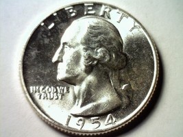1954 WASHINGTON QUARTER GEM UNCIRCULATED GEM UNC. NICE ORIGINAL COIN BOB... - $29.00