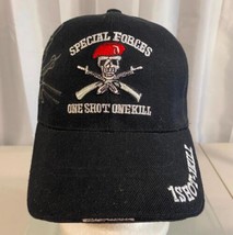 Black US Army Special Forces Ball Cap One Shot One Kill Adjustable - £11.84 GBP