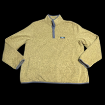 LL Bean Sweater Fleece 1/2 Snap Jacket XL Heather Mustard Outdoor Work C... - £24.22 GBP