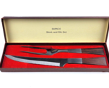 Vintage Burnco Carving set Meat Knife &amp; Fork from 1973 Mid century look ... - $29.69