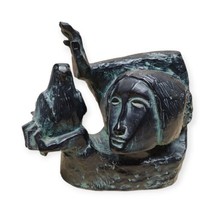 Vintage Sunol Alvar MCM Sculpture La Paolma Woman &amp; Bird Resin Signed Heavy - $398.99