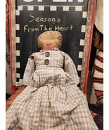 Hand-made Folk Art of Black-White Topsy Turvy 20&quot; Ragdoll by Jan &amp; Roger... - $260.33 CAD