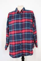 French Connection M Rhodes Flannel Plaid Top Shirt Oversized Drop Shoulder - £22.41 GBP