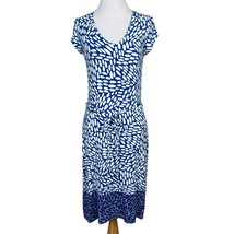 Boden Dress Womens 4 Blue Printed Lightweight Jersey Stretch Belted Knee Length - £23.96 GBP