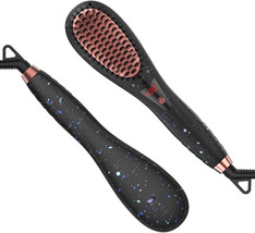 Hair Straightener Brush Negative Ion –Professional Curly Thick Hair Styl... - £30.44 GBP