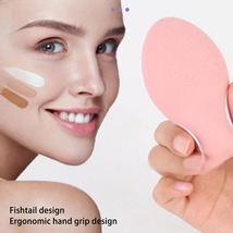 Silicone Makeup Powder Puff Fish Shaped Ergonomic Skin Textured Soft Sil... - £11.54 GBP