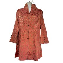 Shanghai Soho Chinese Asian Pink Gold floral Jacket Blazer Size XL - $79.19