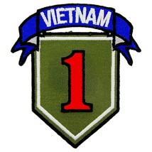 U.S. Army 1st Division Vietnam Patch Green &amp; Blue 3&quot; - £7.46 GBP