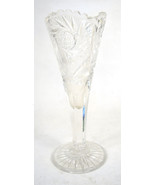 ABP American Brilliant Cut Glass Star Large Vase Flower 10&quot; x 4&quot; - $69.13