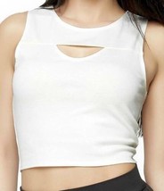 Womens Crop Top Junior Girls Nicki Minaj Sleeveless White Keyhole Neck Shirt- L - £5.42 GBP
